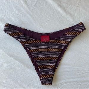 Tigerlily Plum Color Fidelia Elle Bikini Bottom with Stitch Details US6